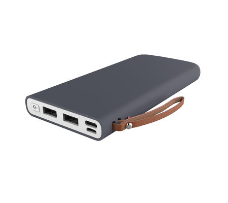 Kolorowa gumowa powłoka Przenośny podwójny powerbank USB 138 mm