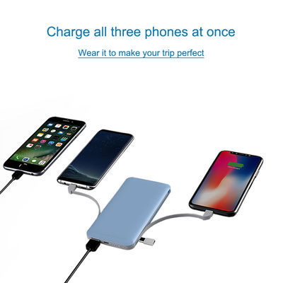 Wbudowany kabel 10000 mAh 210 g Ultra Slim Power Bank