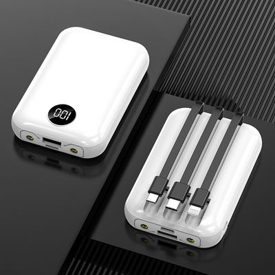 Przenośna bezprzewodowa ładowarka 10000 mAh Wyświetlacz LCD Wbudowany kablowy power bank